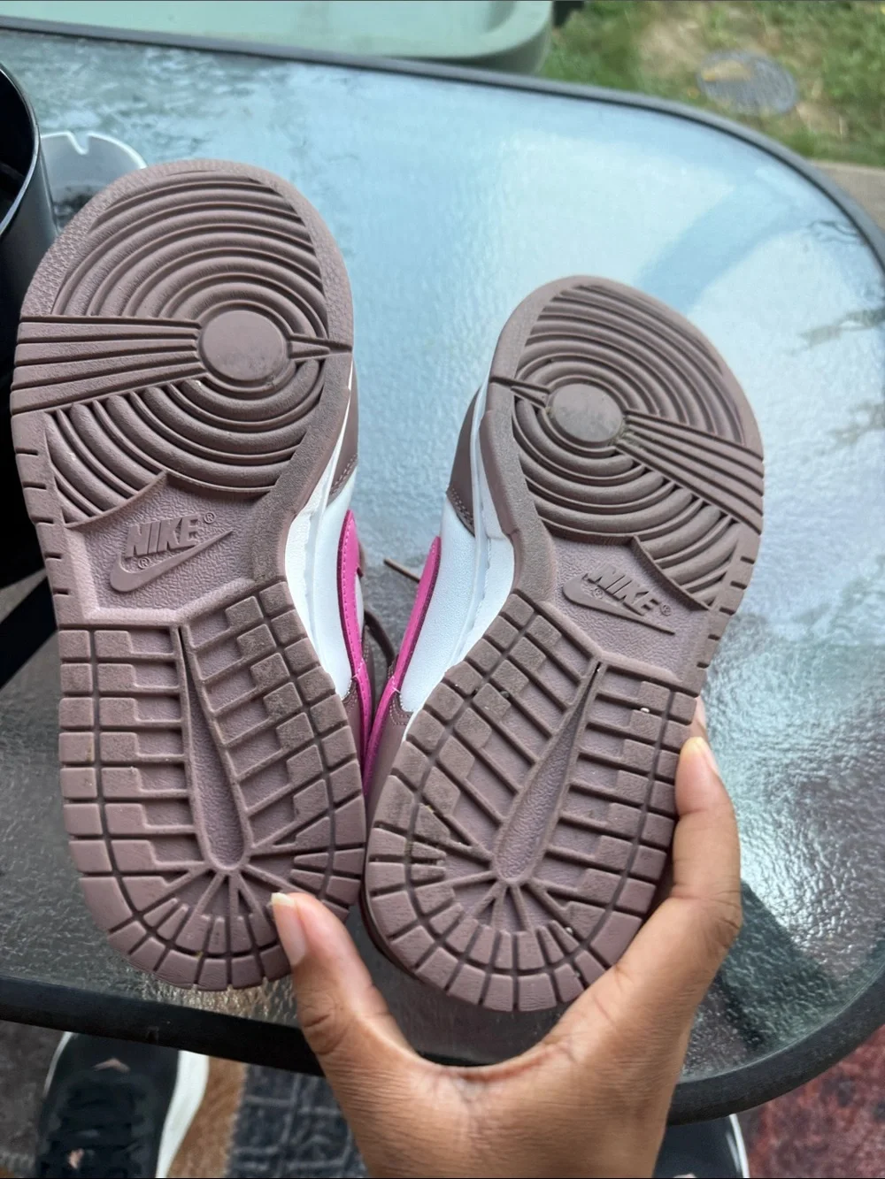 Nike Kids Brown, White & Pink High-Top Sneakers